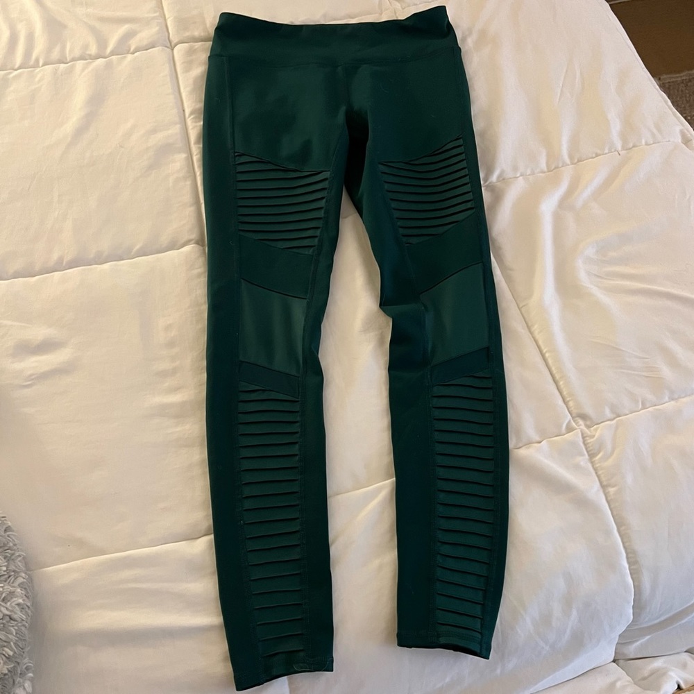 Alo Yoga High-Waist Moto Leggings, Dark Forest Green